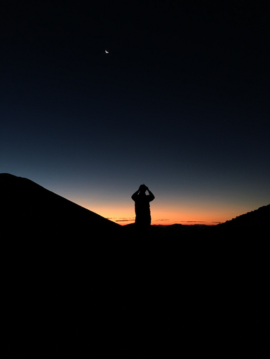 looking at the Moon